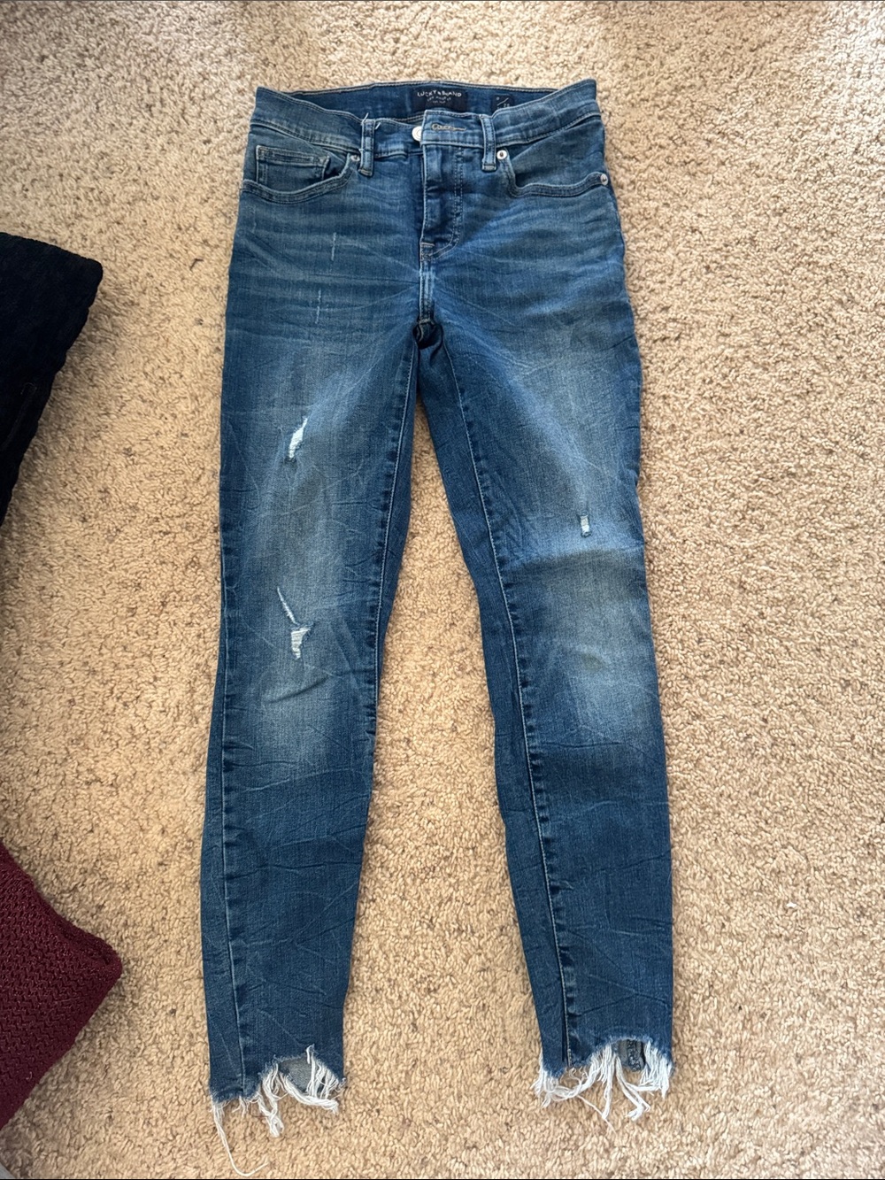 Women's Distressed Lucky Brand Blue Skinny Jeans